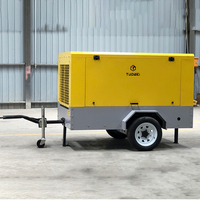 Compresseur d'air à vis portable, refroidi par air, lubrifié, entraîné par moteur diesel, 185 CFM, 7 bars, avec PLC pour marteau-piqueur - Meilleur prix