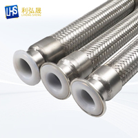 Embout de raccordement rapide en acier inoxydable sanitaire haute pression à surface lisse avec tuyau flexible métallique gainé de PTFE résistant à la corrosion