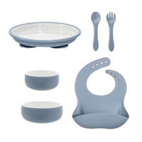 Nouvelle Tendance : Ensemble Repas pour Tout-Petits – Assiette en Silicone et Porcelaine pour Enfants avec Manchon en Silicone et Assiettes à Ventouse pour Tout-Petits