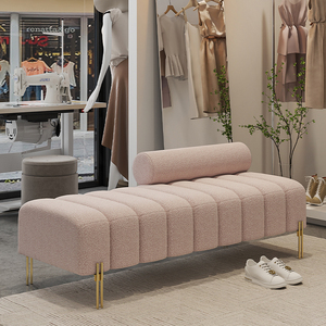 AOMISI <span class=keywords><strong>CASA</strong></span> Moderne De Luxe De Haute Qualité <span class=keywords><strong>En</strong></span> <span class=keywords><strong>Bois</strong></span> Massif Long <span class=keywords><strong>Banc</strong></span> Velours Chambre Salon Ottoman Tabouret Pour Salon Maison Hôtel - Product Image 4