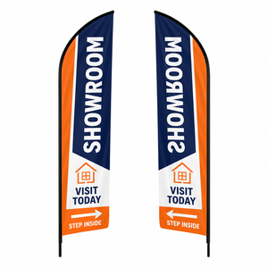 Bandera de Poliéster con Impresión Digital en Forma de Lágrima para Zona de Aficionados de Estadios Deportivos, Bandera de Alta Visibilidad para Exteriores, Juego de Banderas con Impresión Personalizada - Product Image 1