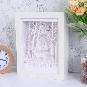 Solución de Regalo 3D, Decoración para Sala de Estar, Lámpara de Papel Artística, Luz Nocturna, Arte en Papel Recortado, Sombra, Amor, Animal, Ángel, Personalizado - Product Image 6