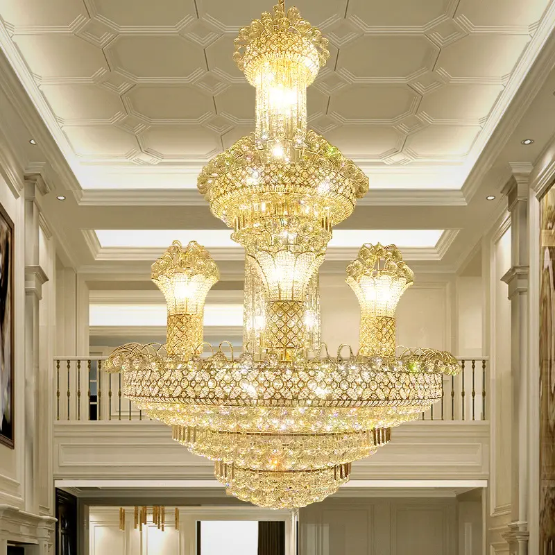 ล็อบบี้โคมระย้าฤดูใบไม้ผลิมาในรูปแบบเต็มรูปแบบคริสตัลจี้ไฟแววพู่เพดานโคมไฟโรงแรมเพล็กซ์ Droplight