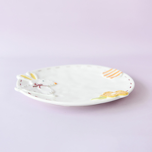 <strong>Stitch</strong> Embossed Bunny Porcelain Round <strong>Plate</strong> for Home Decoration and Easter Gift - Product Image 6