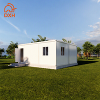 Maison conteneur préfabriquée portable à faible coût, en panneaux sandwich blancs, grande surface habitable, avec salle de bain et cuisine