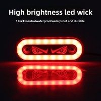 Luces de advertencia LED laterales de camión de 12V-24V de alto brillo, luz intermitente para coche, luces laterales coloridas de camión con ojo del diablo para coches