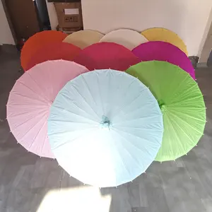 Wholesale Chinese Cheap White And Colorful Wedding Paper Parasol Umbrella With Logo