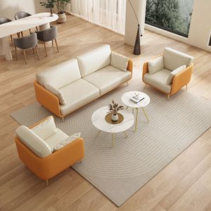 Juego de Sofá Moderno Aobin, Color Naranja Vibrante, 3 Plazas con Sillón, Muebles para Oficina y Sala de Estar - Product Image 1