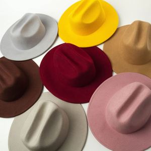 Sombreros Fedora de fieltro de piel lisa de Color sólido de alta calidad al por mayor - Product Image 2
