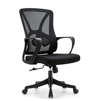 Chaise de bureau ergonomique à dossier haut en maille, réglable en hauteur, pivotante, avec appui-tête fixe et base en nylon, pour la maison ou le bureau