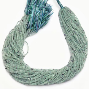 Perles à facettes micro en fluorite verte de 2mm à 3mm | Brin de 13 pouces | Perles rondes en pierres précieuses semi-précieuses en fluorite naturelle pour bijoux - Product Image 1