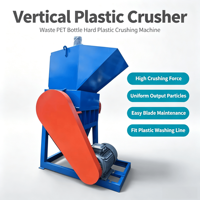 Broyeur de plastique vertical, structure compacte, équipement de broyage de plastique pour le recyclage des déchets plastiques, matériel de broyage de matériaux plastiques