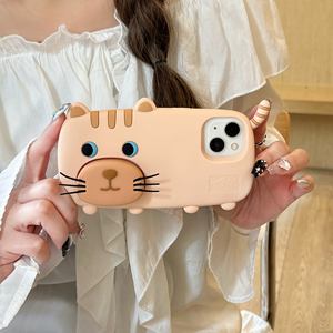 Funda de teléfono con personaje de silicona con soporte de gato 3D para Iphone 16 15 14 13 Pro Max, bonita funda protectora a prueba de golpes - Product Image 5