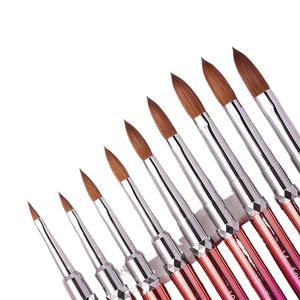 100% Natural Kolinsky Acrylic <b>Nail</b> Brush Metal Handle OEM ODM Powder Brush for <b>Nail</b> <b>Extension</b> - Product Image 5