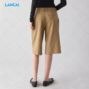 Custom Made <b>Women's</b> Baggy <b>Shorts</b> Lightweight Stretch Casual Office Workwear Summer Elegant Minimalist Daily Tailored <b>Shorts</b> - Product Image 3