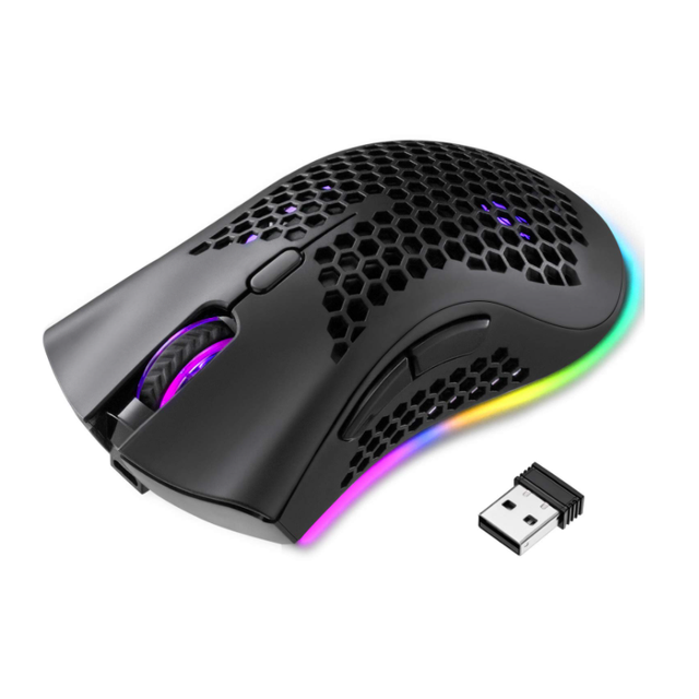 Lightweight Gaming Mouse Cellular Rechargeable Wireless Gaming Mouse RGB Backlit Mouse With USB Receiver Suitable for Laptops