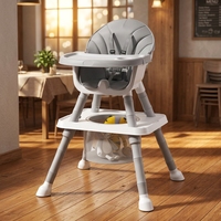 Chaise haute multifonctionnelle en plastique pour bébé - Table à manger et d'apprentissage polyvalente avec siège inclinable pour les nourrissons de plus de 6 mois