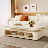 Table basse en bois moderne à double niveau, meubles de salon, table écologique pour la maison