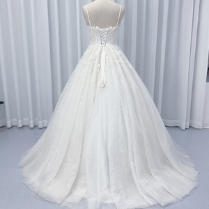 Jancember HX38 Glitter Spaghetti Strap Sweetheartwedding Gowns Dresses for Girls - Product Image 5