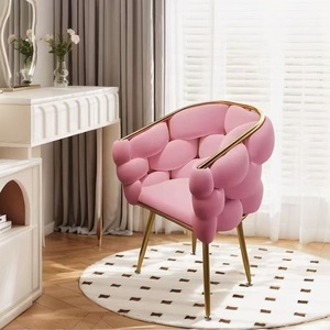 Modern Style Makeup Stool Light Luxury Living Room Bubble Chair <b>with</b> Backrest Simple <b>Dressing</b> <b>Table</b> Nail Art Bread Chair - Product Image 3