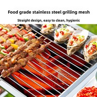 Barbecue d'extérieur pliable SYNC, épaissi, sans fumée, en acier inoxydable, pour charbon de bois, modèle portable pour la maison