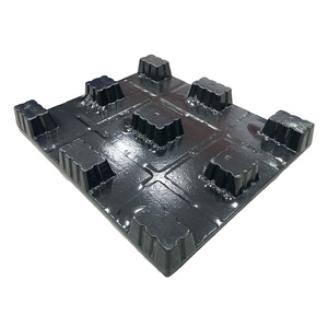 พาเลทพลาสติกสีดำ ขนาด 1200x1000x138 มม. แบบ 9 ขา สำหรับรถยก 4 ทิศทาง เหมาะสำหรับขนส่งทางอากาศ ทางทะเล คลังสินค้า และโลจิสติกส์ - Product Image 3