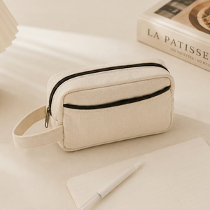 Estuche de Lona para Lápices con Doble Cremallera, Bolsa para Útiles Escolares con Logotipo Personalizado para la Escuela y Oficina - Product Image 2