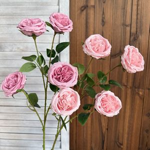 Bouquet de roses artificielles Jinxi, 4 têtes, fleurs en soie lychee, décoration de mariage et de maison, multicolore - Product Image 3