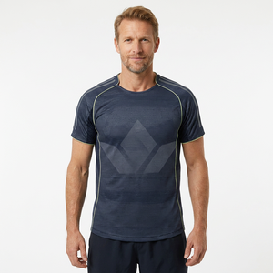 Camiseta de Fútbol para Hombre, Manga Corta, Cuello Redondo, Estampado Geométrico, Absorbe la Humedad, Ajuste Atlético, Todas las Temporadas, 100% Poliéster - Product Image 1