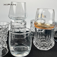 Tasse à eau en verre à whisky en cristal blanc simple à usage quotidien personnalisable