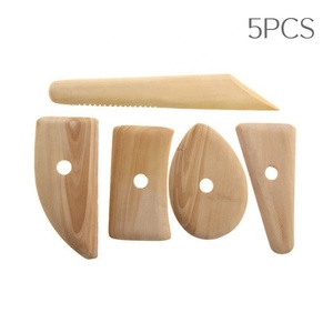 Outils en bois pour la céramique DIY, 5 pièces, outils de modelage en bois, côtes pour potiers, pour la sculpture en céramique, l'argile polymère, la sculpture et le modelage - Product Image 5