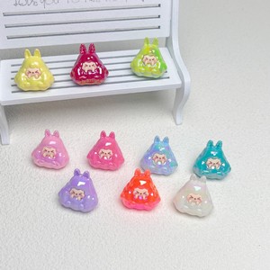 Dessin animé plaqué crème caoutchouc Kk marée jouer animaux colorés bricolage aveugle sac accessoires voiture table décoration acrylique charme - Product Image 3