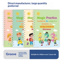 Cahier d'exercices à rainures pour enfants, anglais, allemand, français, arabe, russe, espagnol, pages en carton blanc, modèle de commerce extérieur, couverture rigide