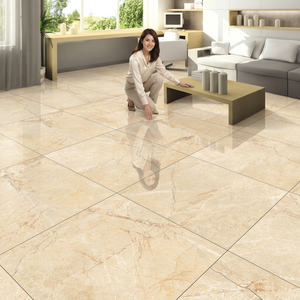 Carreaux de porcelaine polis brillants de 60x60 cm de la marque Vistaar, produits en Inde, 24x24 pouces, beige ivoire Bianco glacé - Product Image 1