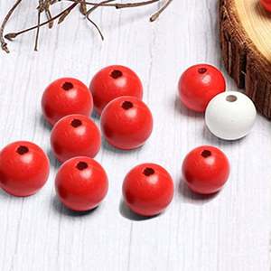 50Pcs 16mm Colored Wooden <b>Loose</b> Spacer <b>Beads</b> with 4mm Hole for Jewelry and Garlands Making Home Decoration - Product Image 3