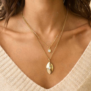 Bague éternelle en argent 925 Gemnel avec diamant taille émeraude et colliers à maillons en chaîne trombone, boucles d'oreilles créoles épaisses - Product Image 2