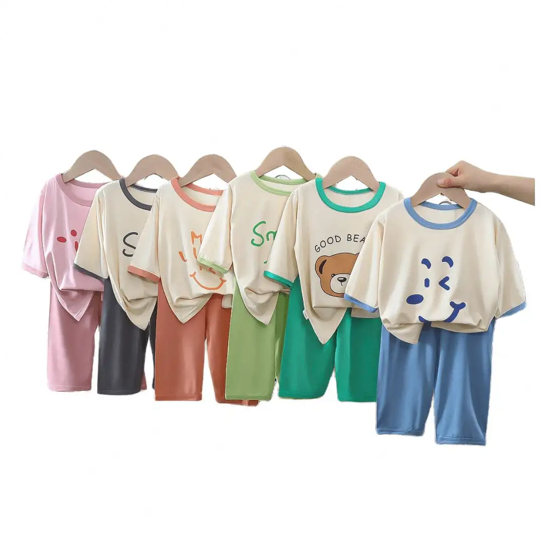 Wholesale Toddler Clothes Baby Girl Summer Outfit Long Sleeve Little Girls Clothing Sets Pajamas For Kids