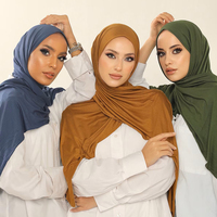 Foulard en Jersey de Coton Extensible Uni pour Femmes Musulmanes – Écharpes et Châles de Mode en Gros Habib