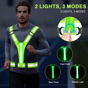 <span class=keywords><strong>Gilet</strong></span> réfléchissant LED pour la course à pied, <span class=keywords><strong>3</strong></span> modes, <span class=keywords><strong>haute</strong></span> <span class=keywords><strong>visibilité</strong></span>, vêtements de course réfléchissants, <span class=keywords><strong>gilet</strong></span> léger pour la marche et la course à pied - Product Image 2