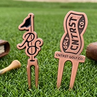 Ensemble de divots de golf personnalisés en émail doux nickelé avec marqueur de balle magnétique en alliage de zinc, forme personnalisée, cadeau de golf
