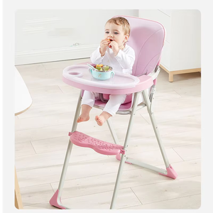كرسي أطفال عالي قابل للطي خفيف الوزن وعصري متعدد الوظائف للاستخدام في غرفة المعيشة مع ميزات أمان مصنوع من مادة البولي بروبيلين للأعمار من 1-6 سنوات - Product Image 2