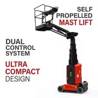Équipement de levage aérien d'ascenseur vertical autopropulsé de mât Rotation de 360 ° pour l'entretien d'intérieur et extérieur