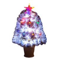 Grand arbre de Noël lumineux en fibre optique de luxe en PET, 60 cm, 90 cm ; Lanternes personnalisées pour table de Noël