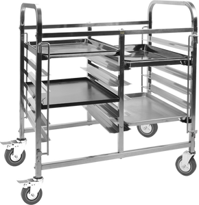 Table de chariot à repas extérieur mobile de chariot de nourriture d'acier inoxydable de service commercial de 6 couches - Product Image 2