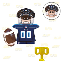 Set Blok Bangunan Mini Pemain Sepak Bola Amerika 4.5cm, Figur Kompatibel dengan Mainan Plastik Blok Utama WM2311-WM2326