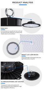 China Fabriek Ip65 Ufo High Bay Licht 100W 150W 200W 300W Led Outdoor Magazijnverlichting Duurzaam En Weerbestendig - Product Image 3