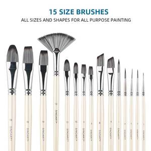 SINOART <span class=keywords><strong>Studio</strong></span> ensemble de pinceaux en Nylon professionnel 15 pièces <span class=keywords><strong>Gouache</strong></span> aquarelle peinture ensemble de pinceaux pour artiste peinture pinceaux - Product Image 5