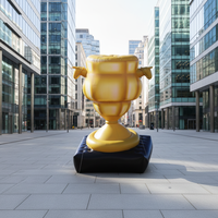 Coupe gonflable dorée personnalisée, modèle de trophée gonflable géant pour événements sportifs, gonflables publicitaires géants pour l'extérieur