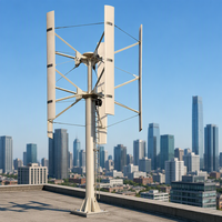 Éolienne verticale hybride H-50kw 50KW, raccordée au réseau ou hors réseau, 220V, faible vitesse de démarrage, rotor de 5,8m pour l'alimentation des stations de base