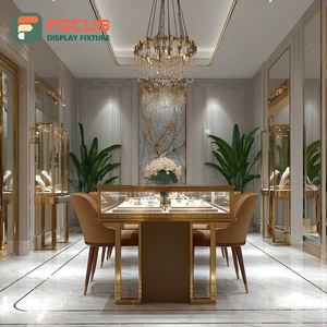 Sistema de Exhibición de Joyería de Diseño Minimalista, Vitrina de Vidrio con Marco de Madera para Mostrador de Centro Comercial - Product Image 3